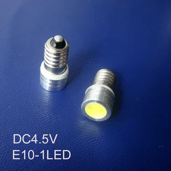 De înaltă calitate DC4.5V 0.5 W E10 bec led de mare putere COB led E10 instrument lumina,E10 lampă cu led-uri,led E10 4,5 v transport gratuit 10buc/lot