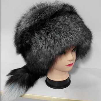 De înaltă calitate naturale de lux blană de vulpe printesa pălărie stil rusesc dimensiuni mari, iarna cald real blană de vulpe zăpadă pălării pentru femei en-Gros