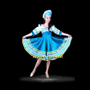 De înaltă Calitate Personalizate Dans Popular rusesc Rochie Costum, Cu Pălărie Cap Pentru Adulți, Copii,Femei Rusia Performanță Purta HF001