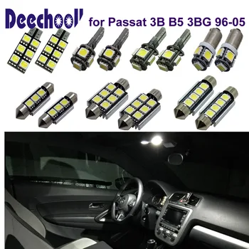 Deechooll 13pcs Masina Becuri LED pentru VW Passat 3B B5 3BG 96-05 ,Canbus Alb Lumina de Interior pentru Volkswagen B5 96-05 plafoniera