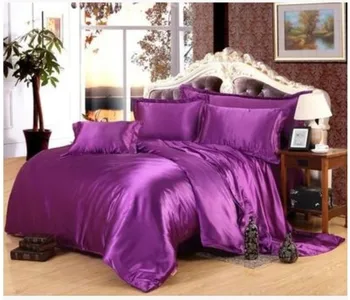 Deep purple satin de Matase set de lenjerie de pat California king size regina full twin quilt carpetă acopere montate foaie de pat cuvertura de pat dublu 5pcs