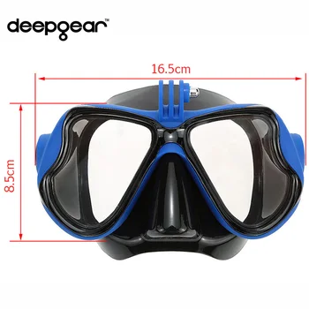 Deepgear mare mască de scufundare Top adult camera mount masca de scuba pentru Gopro silicon Negru albastru tub masca de Sus miop tub masca