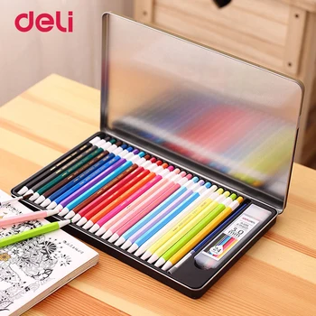 Deli Rechizite creioane colorate Acuarelă Pictură pixuri Creioane Colorate pentru studenți 12/24 culori set Artiști Consumabile