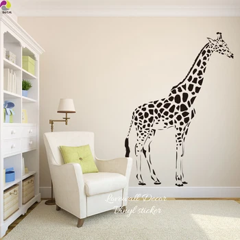 Desen animat girafa Autocolant Perete Pepinieră Copil Camera pentru Copii Drăguț Mari Africa Giraffe Animal Perete Decal Living Vinil Decor Acasă DIY