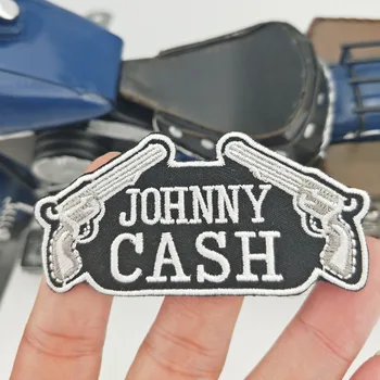 Design personalizat Logo-ul cu Numele JOHNNY CASH ARME DUBLE PATCH Fier Pe T-rahat Capac Sac DIY Broderie Insigna