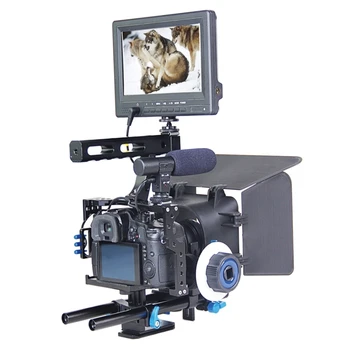 DHL Gratuit YELANGU Profesionale DSLR Umăr Camera Video Stabilizator Cușcă/Matte Box/Follow Focus Pentru Canon Nikon Sony camera Video