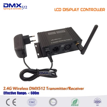 DHL transport Gratuit Wireless Controller DMX512 2 buc Emițător și Receptor 2in1 Display LCD și 13pcs mini receptor controller