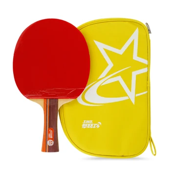 DHS 2 Stele Racheta de Tenis de Masă cu Cauciuc (FP4-1, sâmburi-in) + Geanta Caz de Ping-Pong Bat