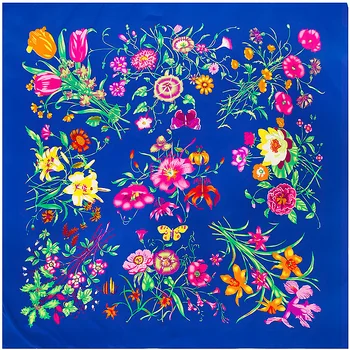 Diagonal de Mătase Femei Eșarfă 130*130 cm Stilul de Euro, Culori de Flori de Imprimare Pătrat Eșarfe de Înaltă Calitate, Cadou de Moda Mari Șaluri