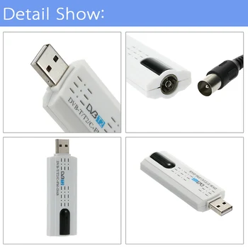 Digital DVB T2 USB TV Tuner Stick USB2.0 HDTV Receiver+ Antena + Control de la Distanță pentru DVB-T2, DVB-T, DVB-C,VHF-/banda UHF