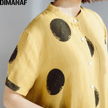 DIMANAF Femei Bluze de Vara Tricouri Plus Dimensiune Moda Polka Dot Lenjerie de Topuri Scurte 2018 Nou Haine de sex Feminin Supradimensionat Bluza Vrac