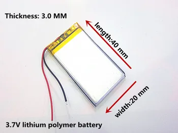 Dimensiunea 302040 3.7 V 250mah Baterie Litiu-polimer cu Bord de Protecție Pentru MP3 MP4 MP5 GPS Produse Digitale Fr
