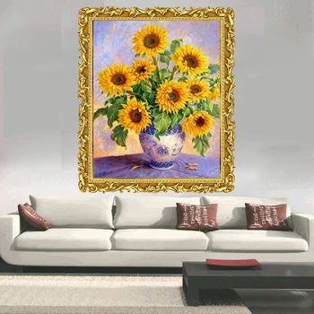 Diy diamant tablou goblen kit de Floarea-soarelui Vaze de Artizanat și de artă Manual 3d pătrat de foraj mozaic de Completă Broderie