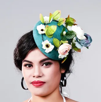Doamnelor fantezie curse verde pălării de nunta si palarioare pene de păr accesorii femei partid tocados sombrero bodas biserica pălării