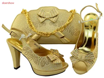 Doershow Africane Pantofi și Sac Pentru a se Potrivi de Înaltă Calitate Italian de Pantofi și Sac Set Nigerian Petrecere de Pantofi și Geantă de Set de Nunta!IU1-21