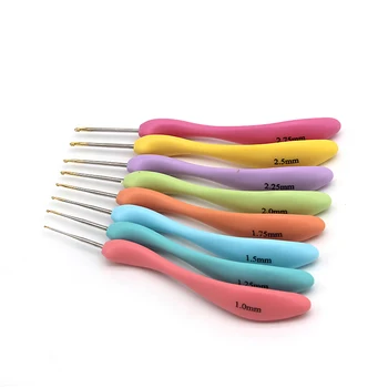 DONYAMY PVC ace bomboane Colorate Îndoire Lingura de Plastic kit de Tricotat ace de 8 bucati [1.0 MM-2.75 MM] Croseta