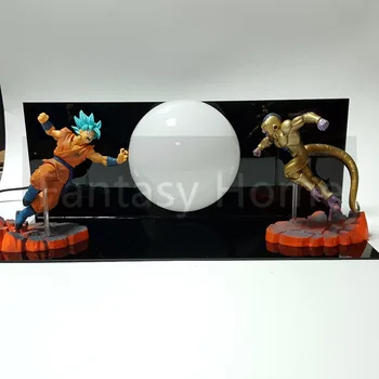 Dragon Ball Z Figura de Acțiune Son Goku vs Freeza DIY Jucărie de Afișare Dragonball Goku Super Saiyan Figuras DBZ Figura +Bec+Bază DIY17