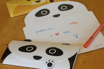 Drăguț Animal Carte de Ziua de naștere Panda Card Cadou Felicitare Plic Set de 6