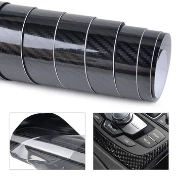 DWCX Styling Auto 5D Fibra de Carbon Textura Auto Negru Lucios Folie Autocolant Decal Film Roll DIY pentru VW, BMW, Mazda, Hyundai, Honda