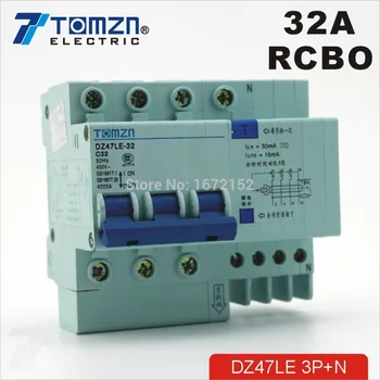 DZ47LE 3P+N 32A 400V~ 50HZ/60HZ curent Rezidual întrerupător de Circuit cu peste curentă și protecție de Scurgere RCBO