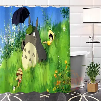 Eco-friendly Unic Personalizat Miyazaki benzi desenate Material Modern Perdea de Duș baie Cu Cârlige pentru tine H0220-45