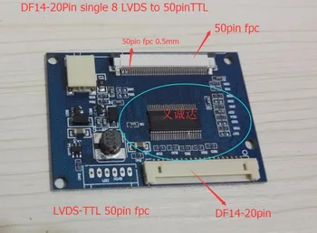 Ecran LCD 20Pin singur 8 LVDS pentru 50pin interfață TTL AT080TN52 LCD LVDS-TTL adaptor de bord
