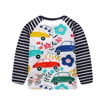 EL Salut Bucurați-vă de Fete T-Shirt Haine pentru Copii Bluze de Primavara 2018 baietel Topuri cu Maneca Lunga Print Stripe T-shirt Amuzant Băieți Tees