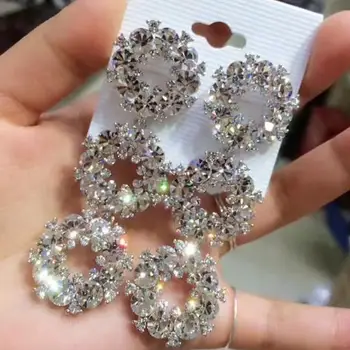 Elegent Seara Cina Parte de Nunta Bijuterii de Lux Lung CZ Cristal Mare Picătură Legăna Cercei Pentru Mirese
