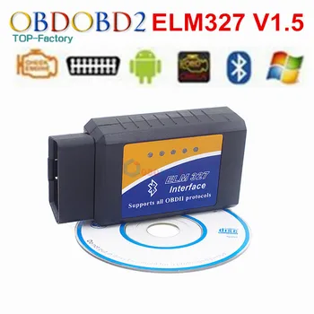 ELM327 V1.5 Bluetooth Cu PIC18F25K80 Chip Pentru Android/PC/Symbian Instrument de Diagnosticare Bluetooth ELM327 v1.5 OBD2 Scanner de coduri