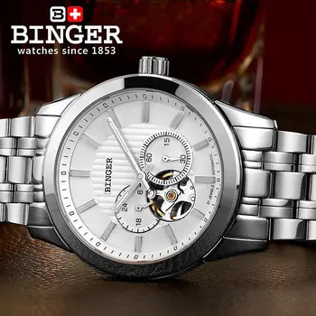Elveția ceasuri barbati brand de lux Ceasuri de mana BINGER aur 18K Automatic self-wind complet din oțel inoxidabil rezistent la apa BG-0406