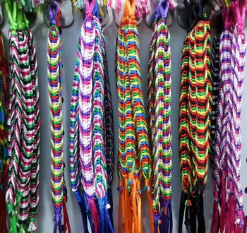 En-gros 120p Colorate Țesute, Împletite Prietenie Brățară Largă Retro Manual Nepal Geneva Brazilian Multicolor String Cordon