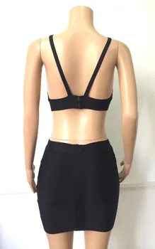 En-gros 2017 noua moda femei negru decupaj curea de moda sexy bandaj crop top dropshipping HL436
