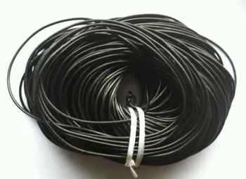 En-gros de 100 M/ROLA Lungime Negru Rotund Real Bijuterii din Piele Cablu de 3mm Transport Gratuit