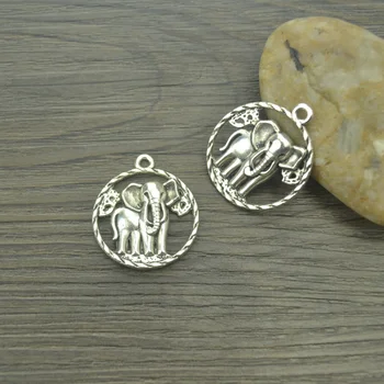 En-gros de 30 buc metalice argint tibetan farmece Elefant pandantive realizate manual consumabile se potrivesc coliere bratari bijuterii de luare B4250