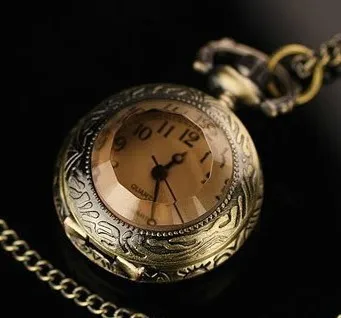 En-gros de cafea, sticlă de ceas de buzunar colier femei fata de doamna fob ceasuri de bună calitate moda retro frumos noi de bronz cu lanț