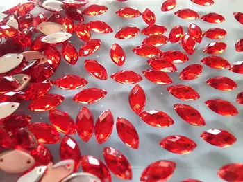 En-gros de roșii Coase pe bază de Acril Cristal Stras navette forma 6*12mm strass Diamond Piatră prețioasă 400buc/lot