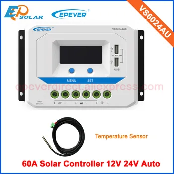 Energia solară panou incarcator controller pentru 12v 24v auto tip PWM 60A VS6024AU cu senzor de temperatura