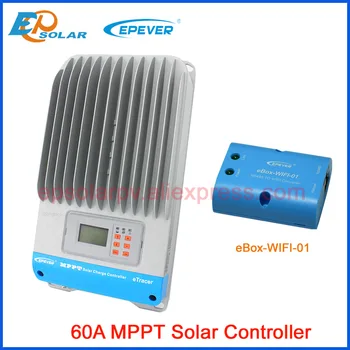 EPsolar ET6415BND + ebox-WIFI-01 60A Solar mppt controler de încărcare 12v 24v 36v 48v cu comunicarea funcția WIFI