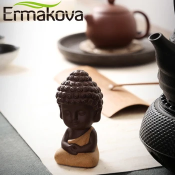 ERMAKOVA 9.5 cm Statuie a lui Buddha Ceai de Companie Călugăr Figurina India Yoga Culturii Orientale Ornament Plante Suculente Bonsai de Gradina Decor