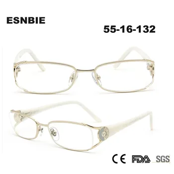 ESNBIE Vânzare Fierbinte Femei Ochelari Cadru Diamant Oculos De Grau Calculator Lentile de Sticlă de Lux Armacao Oculos Designer de Cadre Noi