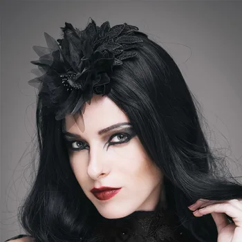 EVA DOAMNA Steampunk Gotic Vintage Negru Caciula pentru Femei Elegante Fermecător Agrafe de par Accesorii de Îmbrăcăminte