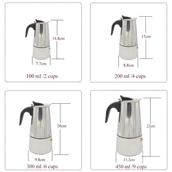 Eworld 100/200/300/450ML de Înaltă Calitate Ceai Filtru de Cafea Oală din Oțel Inoxidabil în Presa franceză, italiană Moka Filtru de Cafea Espresso