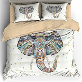 Fanaijia Elefant Set de lenjerie de Pat Boem Imprimare Carpetă Acopere set cu fata de perna 3pcs Design NE Queen cu Pat King-cel mai frumos cadou bedline