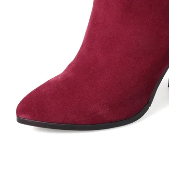 FEDONAS 2017 Brand de Fashion din Piele Femei Cizme de Zăpadă de Vaca piele de Căprioară Sexy Glezna Cizme a Subliniat Toe Pantofi de Iarna pentru Femei Boots34-43