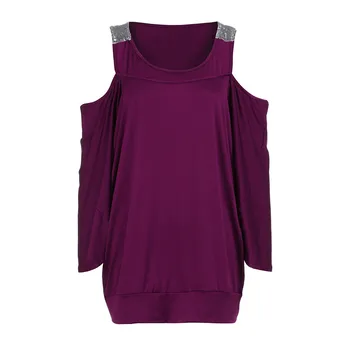 Femei 3/4 Sleeve Solid Plus Vrac Off-Umăr Bling Tricouri Bluze Bluza femei, plus dimensiune îmbrăcăminte blusas femininas ropa mujer