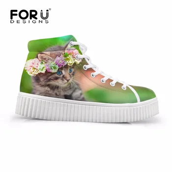 Femei Pantofi Platforma de Mare de Moda de top Liane Pantofi pentru Fete Adolescente Pisică Drăguț Animal Print Pantofi Plat Doamnelor Sapato Feminino