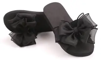 Femei Papuci 2017 Nou Bowknot Non-alunecare Respirabil Doamnelor Tocuri Plat Sandale Femeie Lumina de Vară Casual Pantofi de Plaja XC36