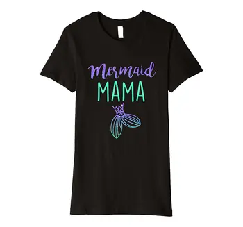 Femei Sirena Mama Mama Sirena la Petrecerea de Ziua Cămașă Bună Calitate Brand Tricou Femei din Bumbac Top pentru Femei Maneci Scurte