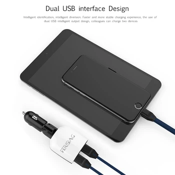 Ferising Incarcator Auto Display Digital LED Dual Masina-incarcator 3.4-UN Port USB pentru iPhone/iPad/Samsung/Xiaomi Telefon Adaptor de Încărcare