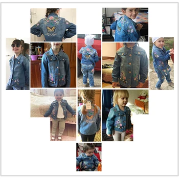 Fete Jachete din Denim Haine de Moda pentru Copii Uza Broderie Copii Drăguț Haine de Primavara Toamna pentru Copii Geaca de blugi 2-9 Ani